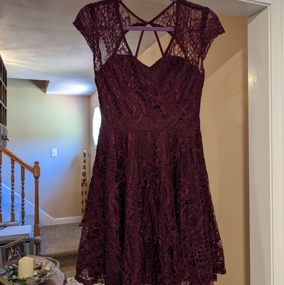 Francesca's Small Plum Lace Dress